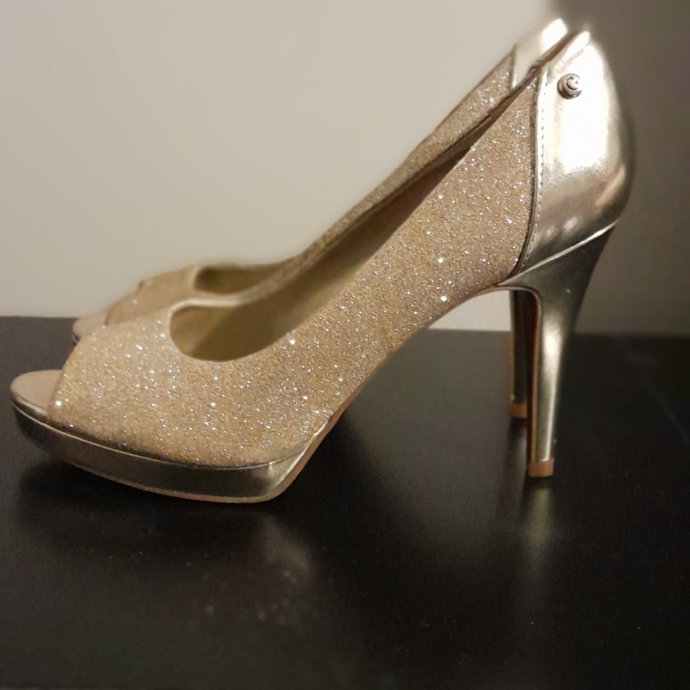 Guess Gold Party Heels